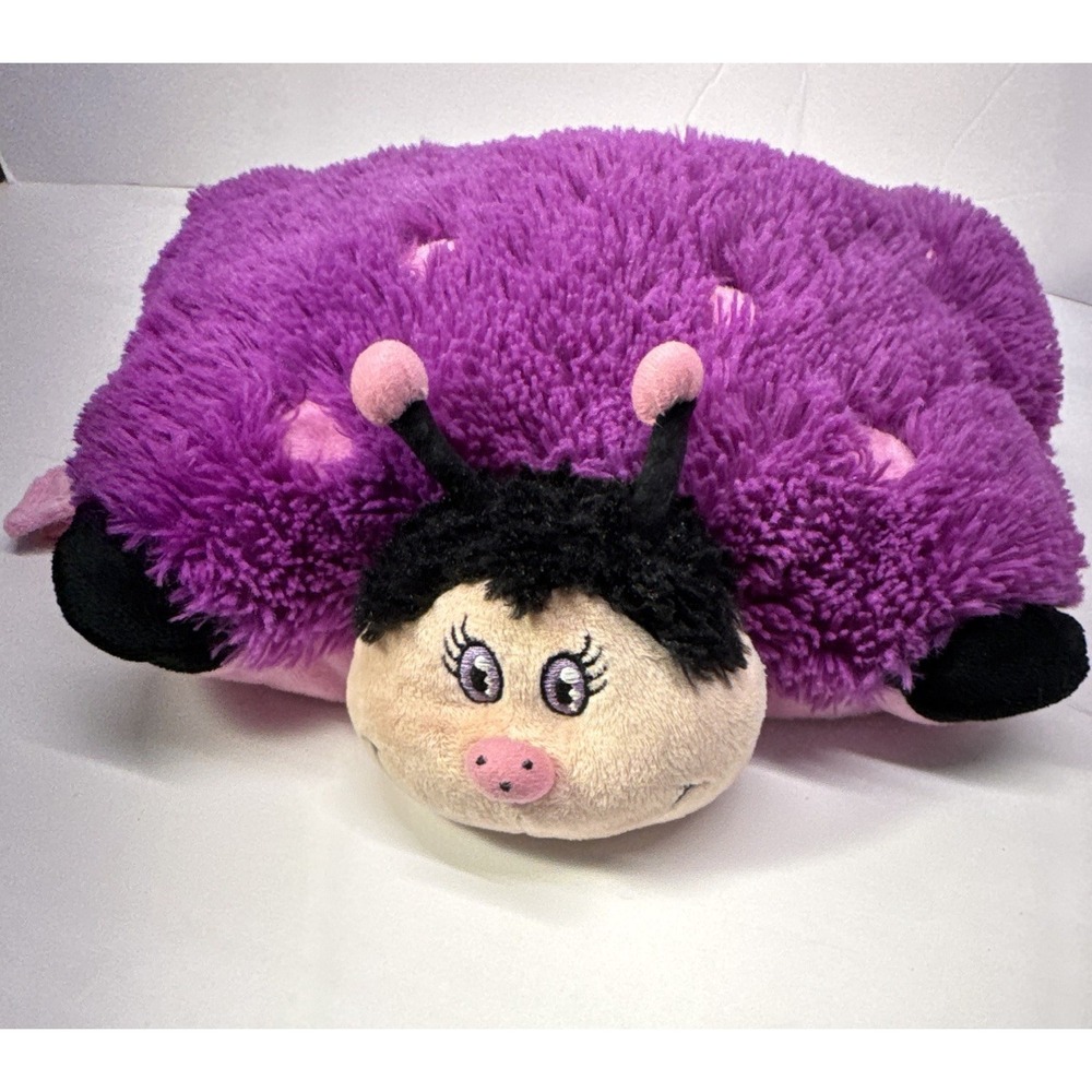 Pillow Pets Pee-Wee Purple Ladybug Spotted Plush Soft Throw Pillow